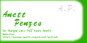 anett penzes business card